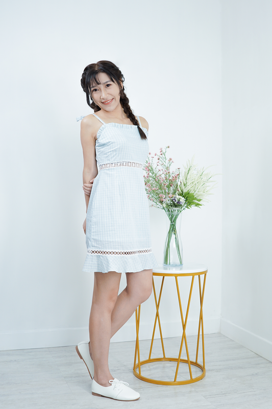 Daisy Mist Blue Gingham Dress